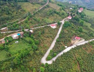Ünye Ortaköy’de beton yol çalışması yapıldı